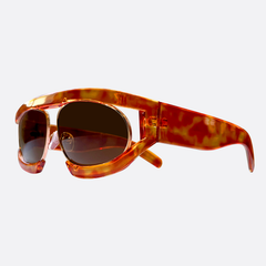 WEEZIE Demi/Brown Avante-Garde Sunglasses | Luxe-Giant Vintage Eyewear