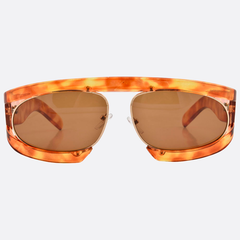 WEEZIE Demi/Brown Avante-Garde Sunglasses | Luxe-Giant Vintage Eyewear