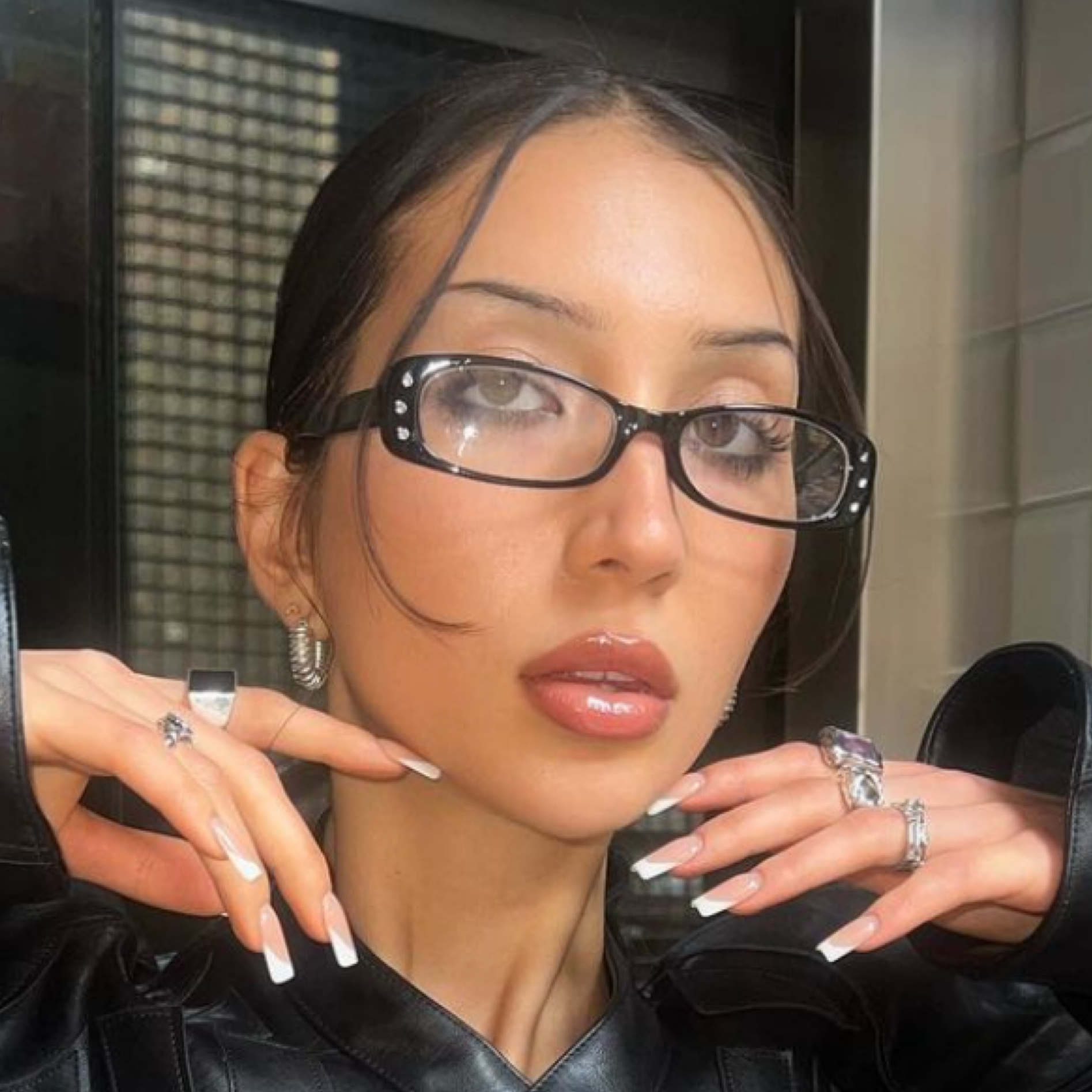 SATELLITE Small Clear Rectangular 90s Glasses-Giant Vintage Eyewear