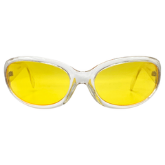 YOLKED Round Sports Sunglasses | Blue-Blocker | Night DrivingClear/Yellow-Giant Vintage Eyewear