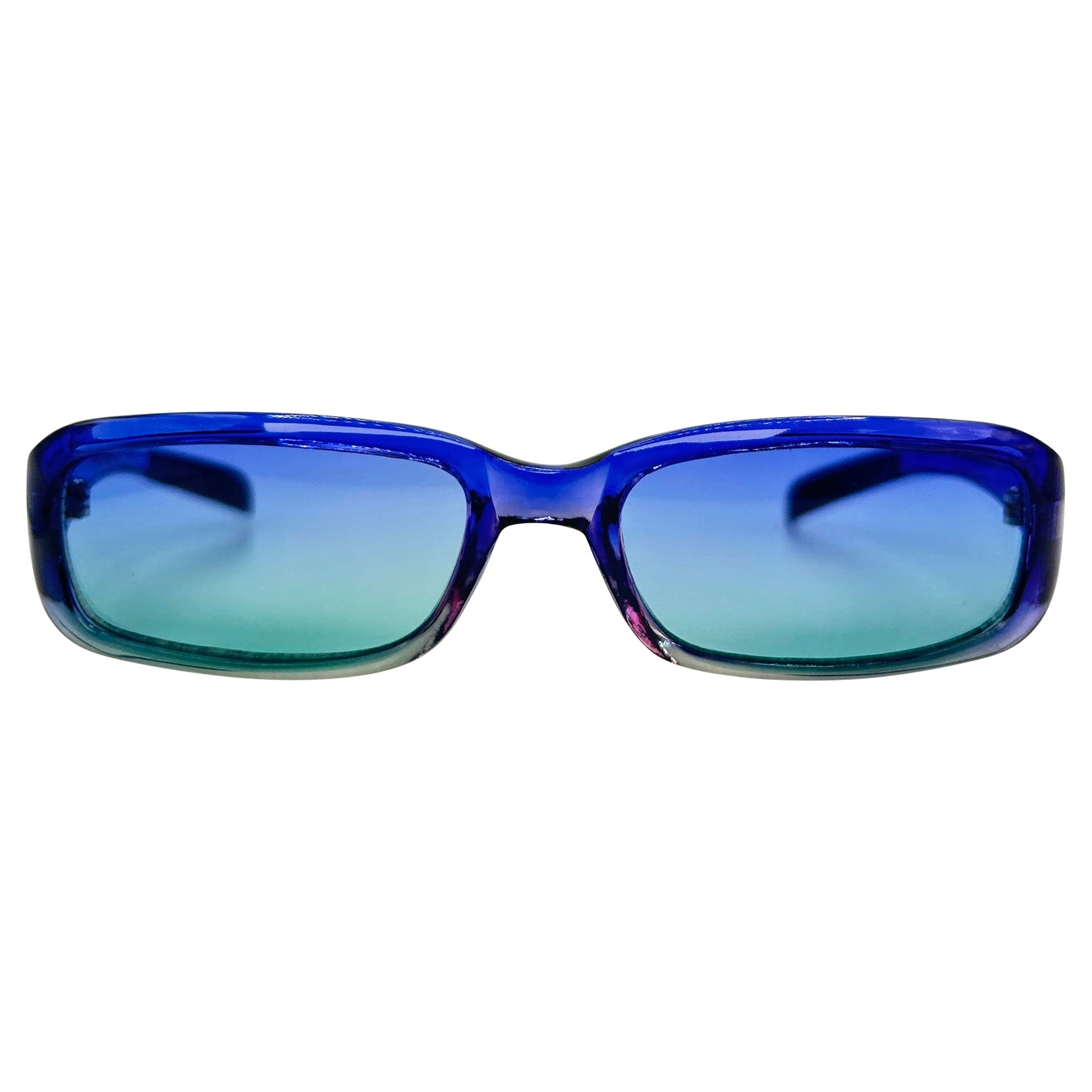 unique colorful 90s sunglasses with a faded tinted lens and frame