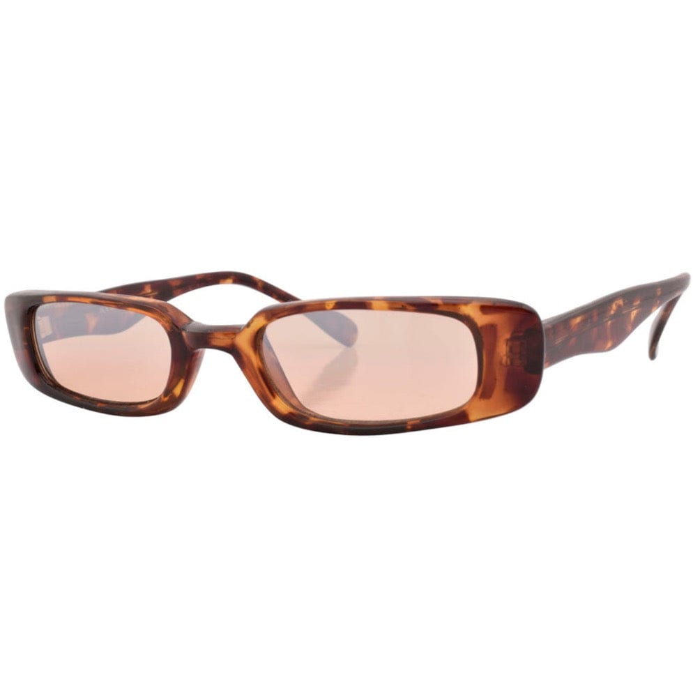 ZOTZ Tortoise/Amber Flash Slim Rectangular 90s Sunglasses