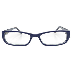 SMARTIE Clear Bayonetta-Style GlassesNavy Blue-Giant Vintage Eyewear