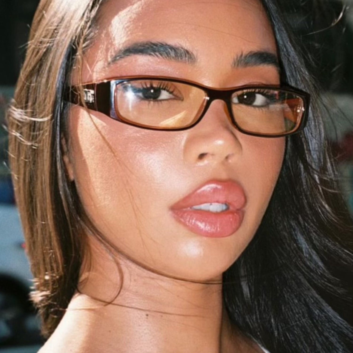 HI MY NAME IS Bayonetta-Style Clear Glasses-Giant Vintage Eyewear