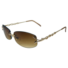 MAJESTIC Rimless Y2K SunglassesAmber-Giant Vintage Eyewear