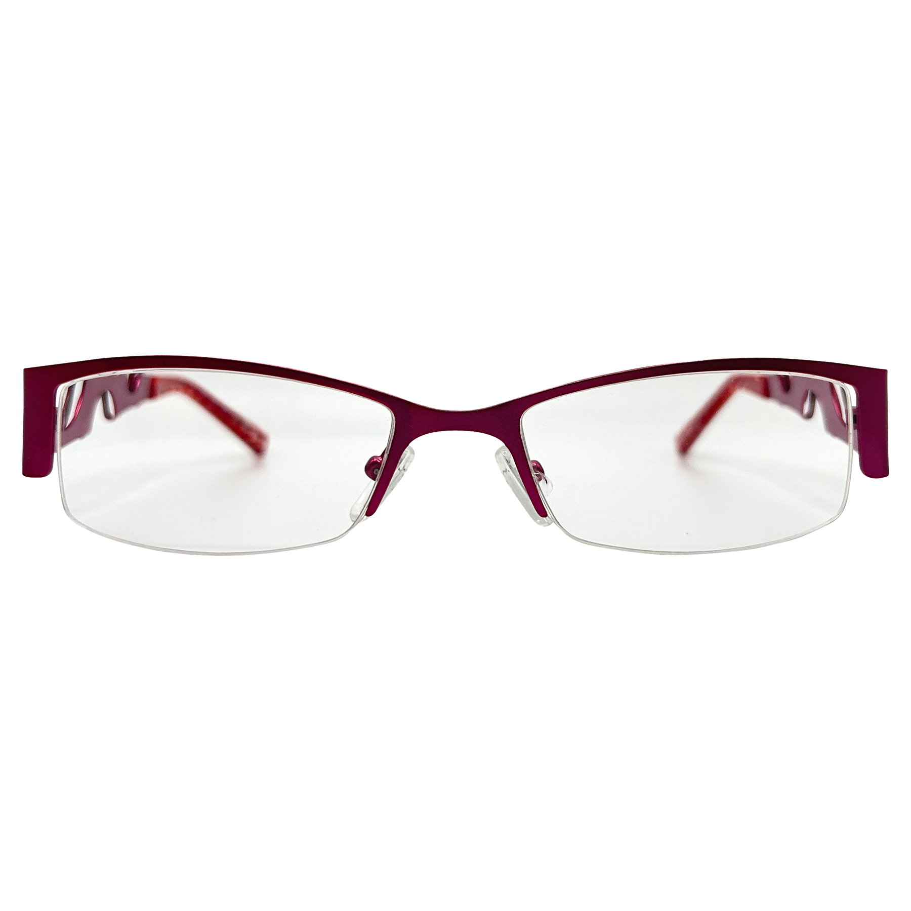 THE DON Clear Square Y2K Semi-Rimless Glasses | Premium