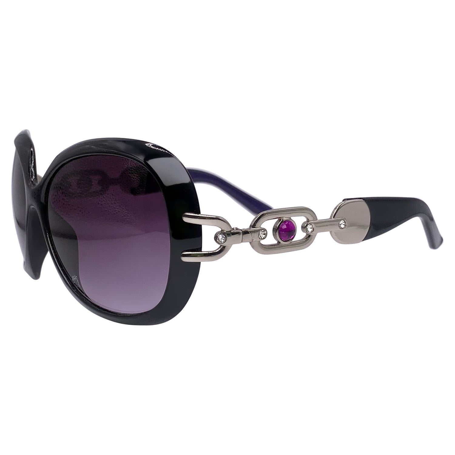 GLAM Studded Oversized SunglassesPurple-Giant Vintage Eyewear