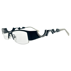 THE DON Clear Square Y2K Semi-Rimless Glasses | Premium-Giant Vintage Eyewear