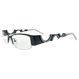THE DON Clear Square Y2K Semi-Rimless Glasses | PremiumBlack-Giant Vintage Eyewear