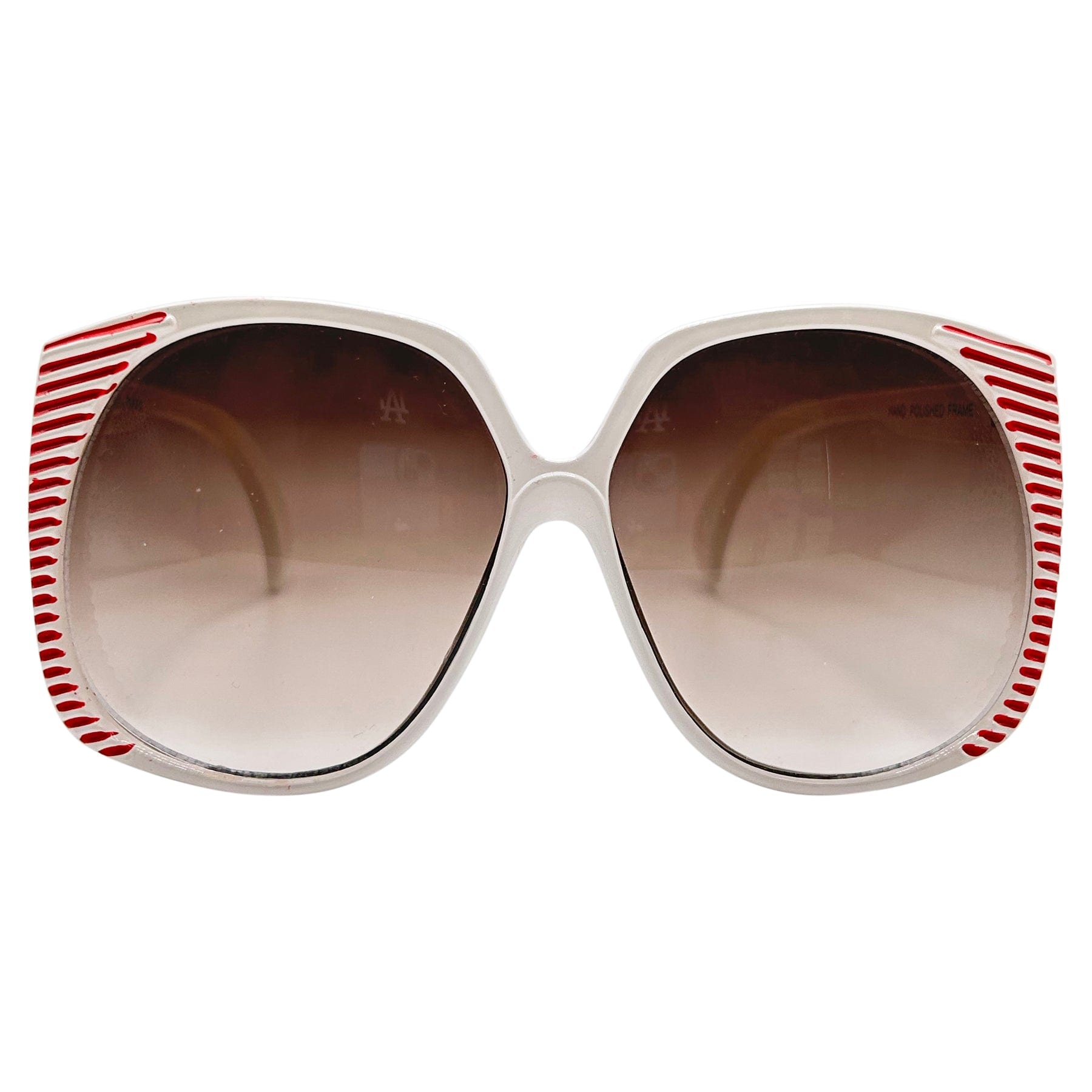 SANTA ANA White Red/Smoke 70s Oversized Sunglasses