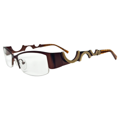 THE DON Clear Square Y2K Semi-Rimless Glasses | PremiumCopper-Giant Vintage Eyewear