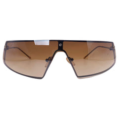 SEXY Wraparound Shield SunglassesAmber-Giant Vintage Eyewear