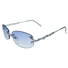 MAJESTIC Rimless Y2K SunglassesBlue-Giant Vintage Eyewear