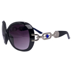 GLAM Studded Oversized SunglassesBlue-Giant Vintage Eyewear