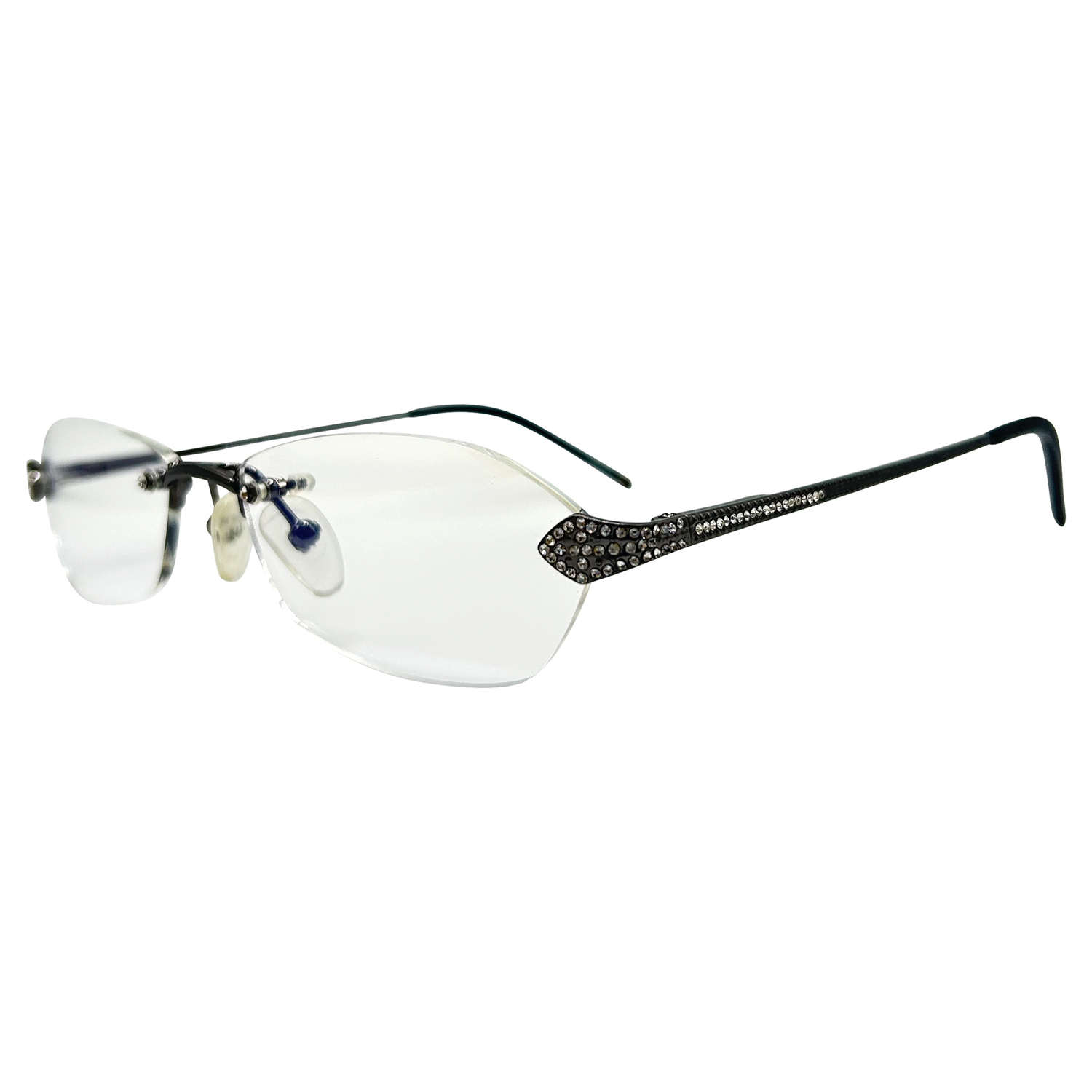 JOKER Clear Oval 90s Glasses | PremiumGunmetal-Giant Vintage Eyewear