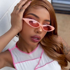 CAROLINA Carnation Slim Cat-Eye Sunglasses-Giant Vintage Eyewear