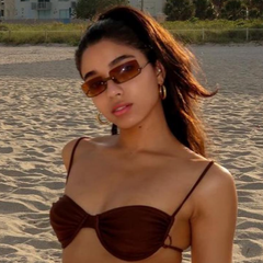 GLOSSY Rimless Square Sunglasses-Giant Vintage Eyewear