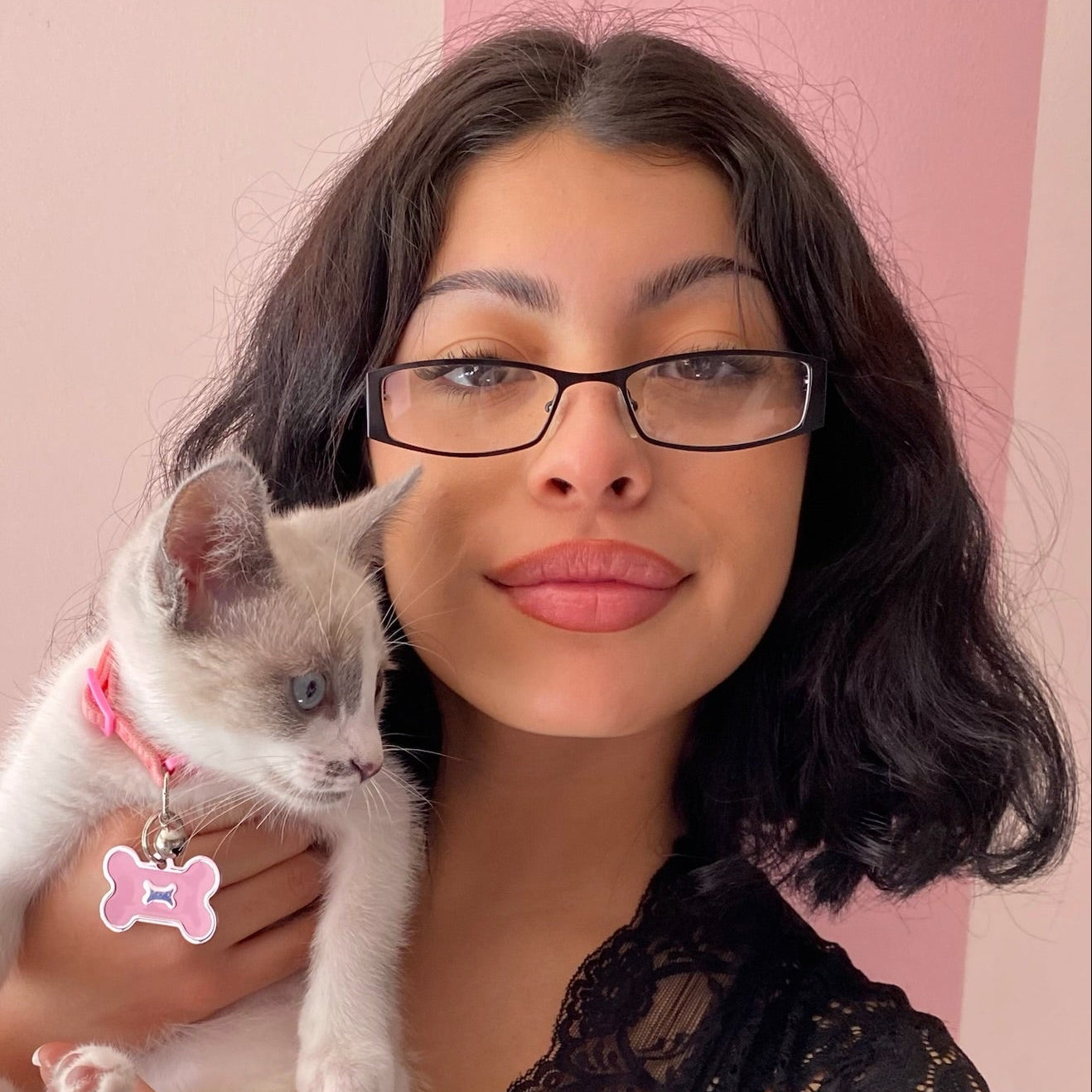 style NEW YEAR NEW ME worn by model in matte black metal