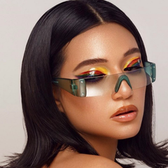 DRATZ Green Square Sunglasses-Giant Vintage Eyewear