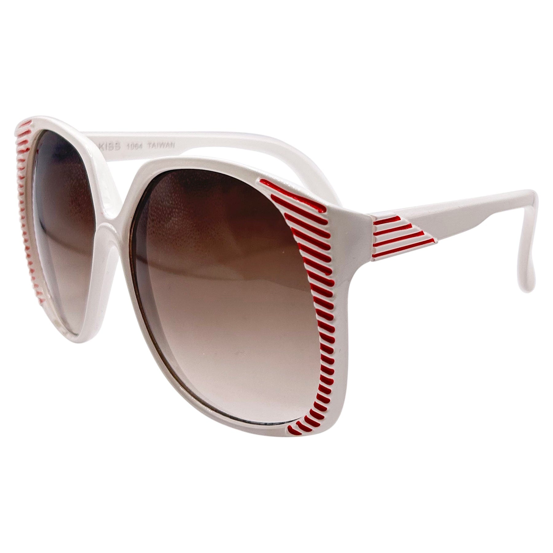 SANTA ANA White Red/Smoke 70s Oversized Sunglasses