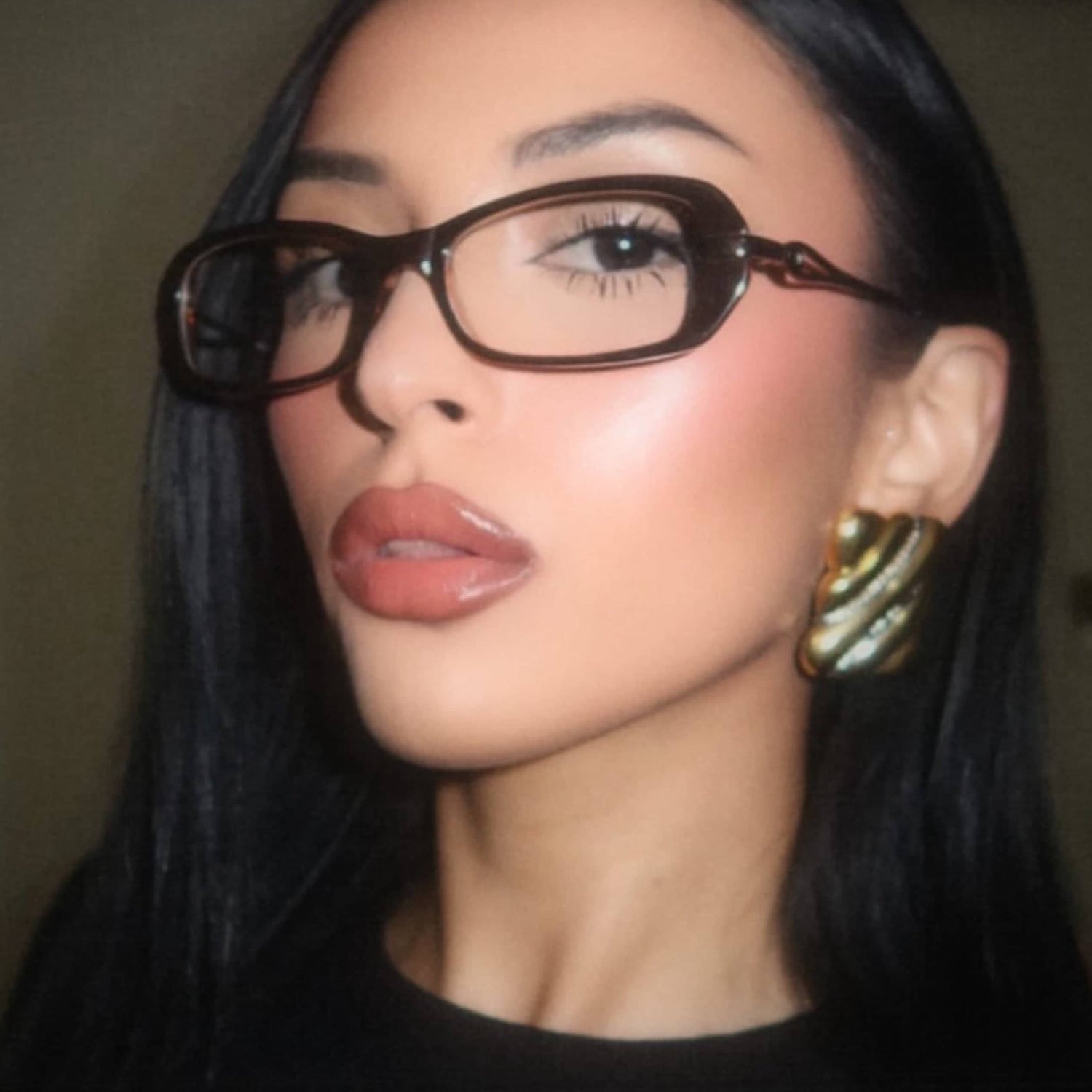 CURLY Small Clear Rectangular 90s Vintage Frame | Premium-Giant Vintage Eyewear