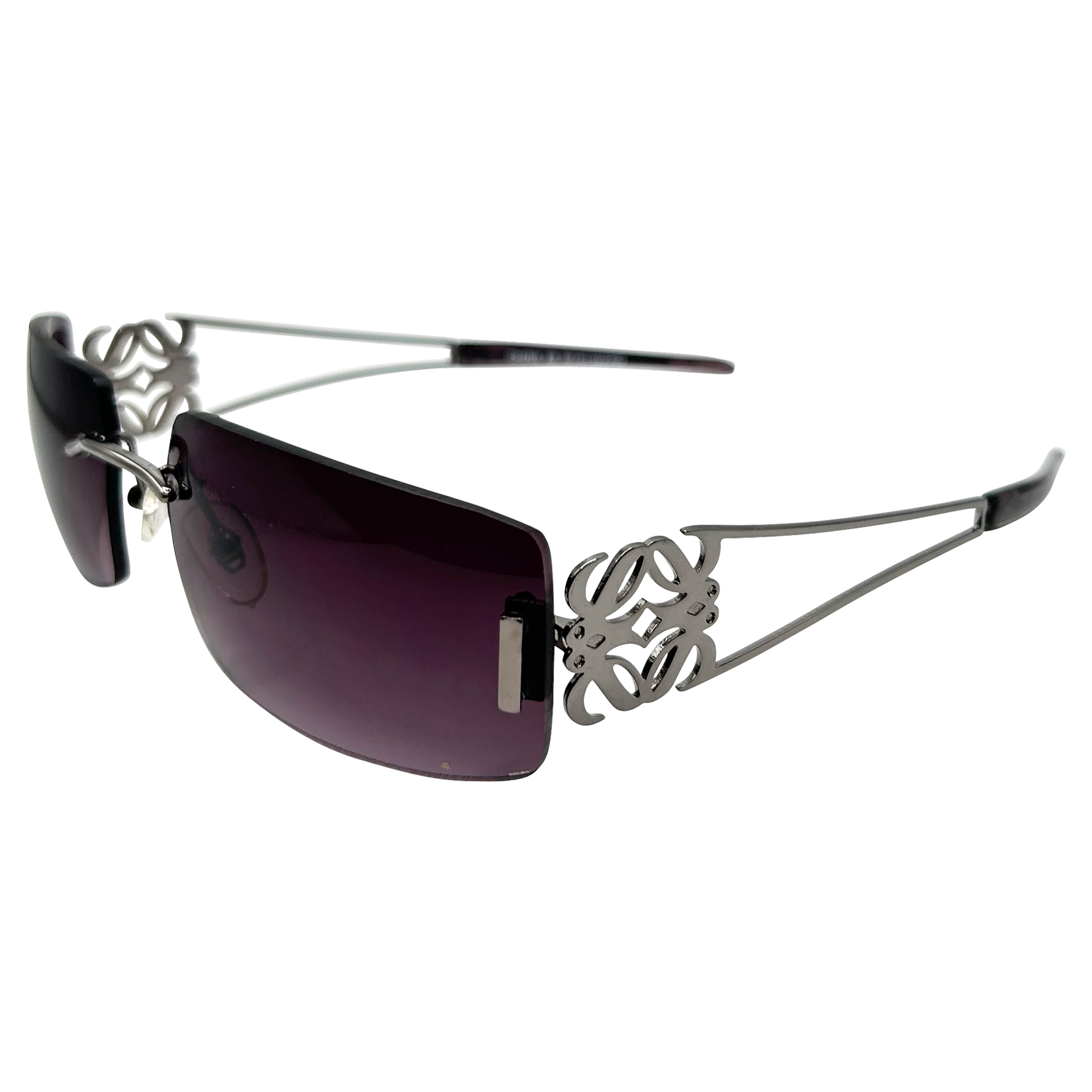 EVERGREEN Rimless Y2K SunglassesSilver/Smoke-Giant Vintage Eyewear