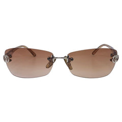 RATE OR TBH Rimless Y2K SunglassesAmber-Giant Vintage Eyewear
