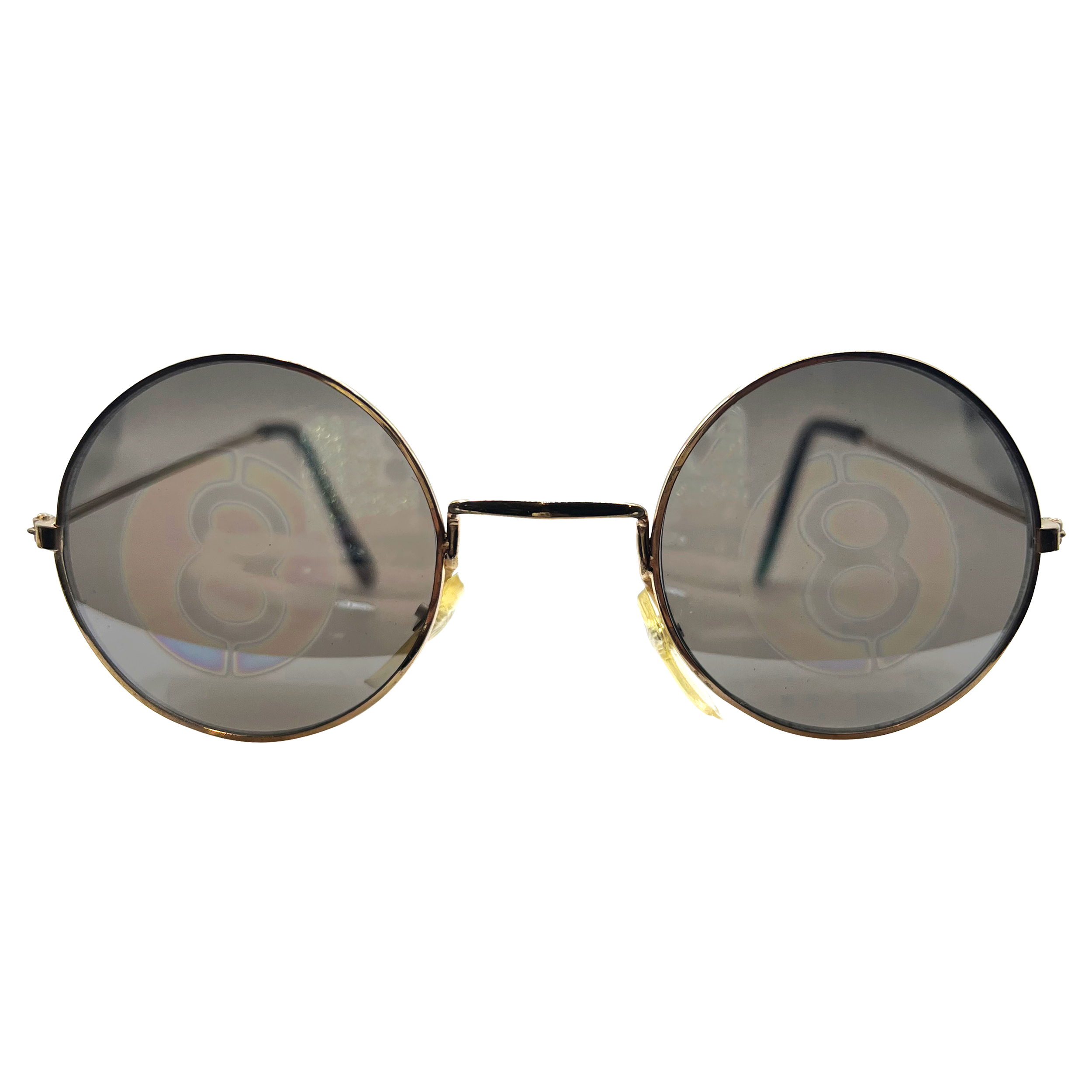 8 BALL Super Dark Gold Giant Vintage Sunglasses