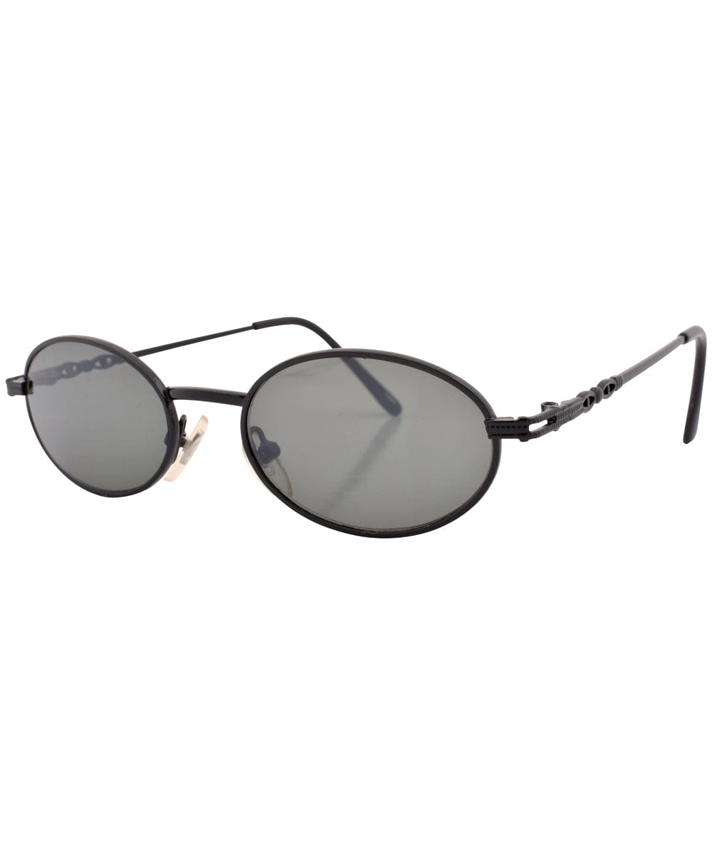 ADELSTEIN Black Oval Sunglasses