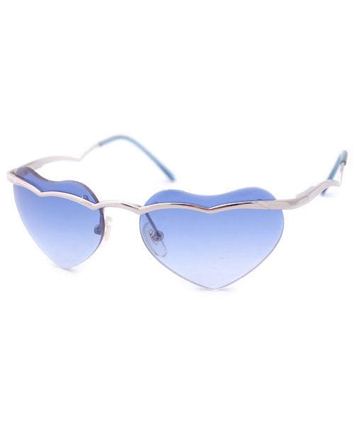 ADORE Blue Rimless Heart Sunglasses
