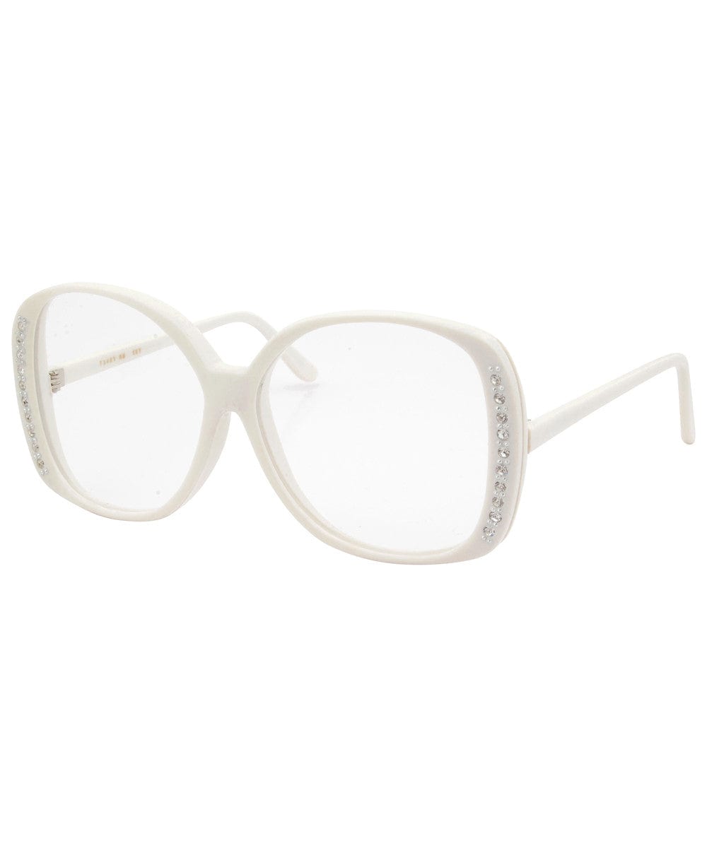 arlene white clear sunglasses