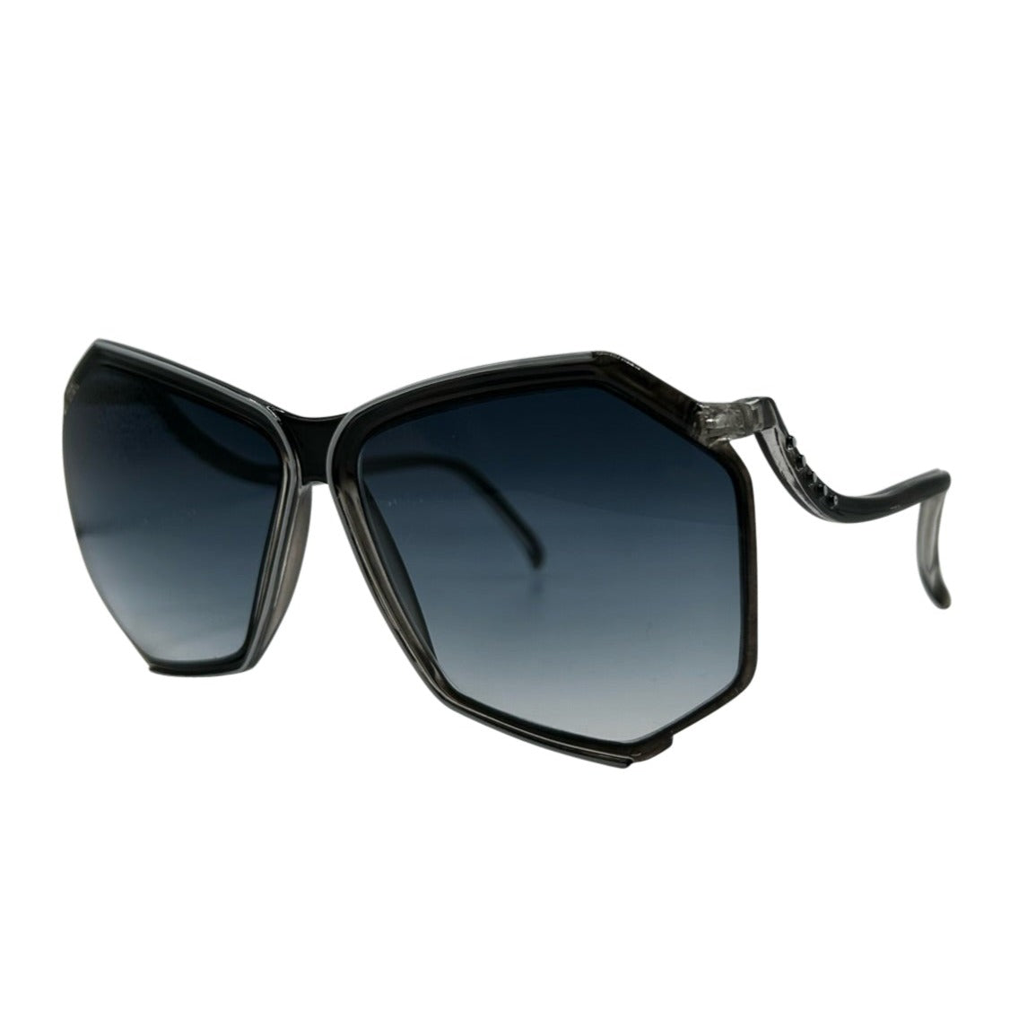 BOOGIE Black 80s Sunglasses-Giant Vintage Eyewear