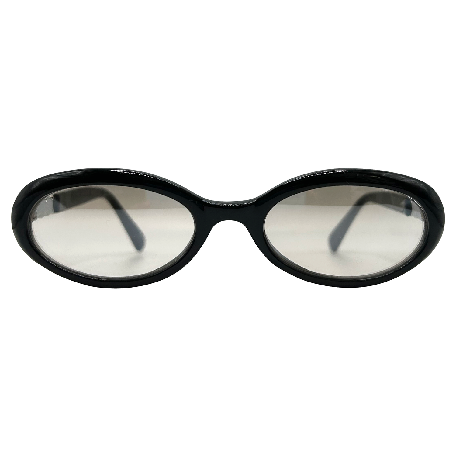 BRIT BRIT Oval SunglassesBlack with White Stone/Flash-Giant Vintage Eyewear