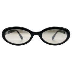 BRIT BRIT Oval SunglassesBlack with White Stone/Flash-Giant Vintage Eyewear