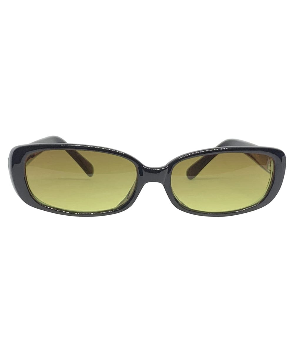 BUGGIN’ Black & Forest Green 90s Square Sunnies