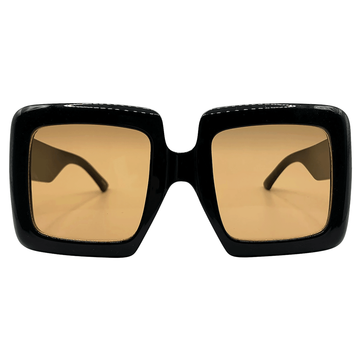 BLOCKS 70s-Inspired Square SunglassesBlack / Orange-Giant Vintage Eyewear