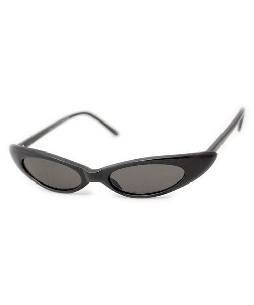 CAROLINA Black Slim Cat-Eye Sunglasses