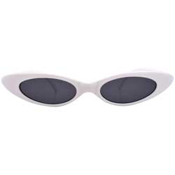 CAROLINA White/Super Dark Slim Cat-Eye Sunglasses
