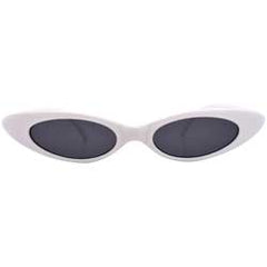 CAROLINA White/Super Dark Slim Cat-Eye Sunglasses-Giant Vintage Eyewear