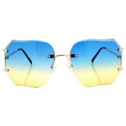 Prague Oversized Celebrity Designer Sunglasses (Blue) Blue