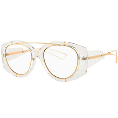 CLEAN Crystal Clear Aviator GlassesGold-Giant Vintage Eyewear