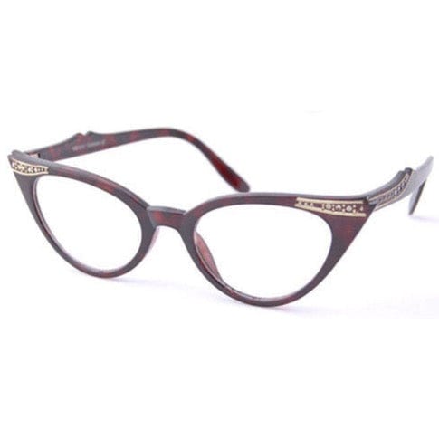 Shop CLEMENTINE tortoise clear cat eye glasses for women