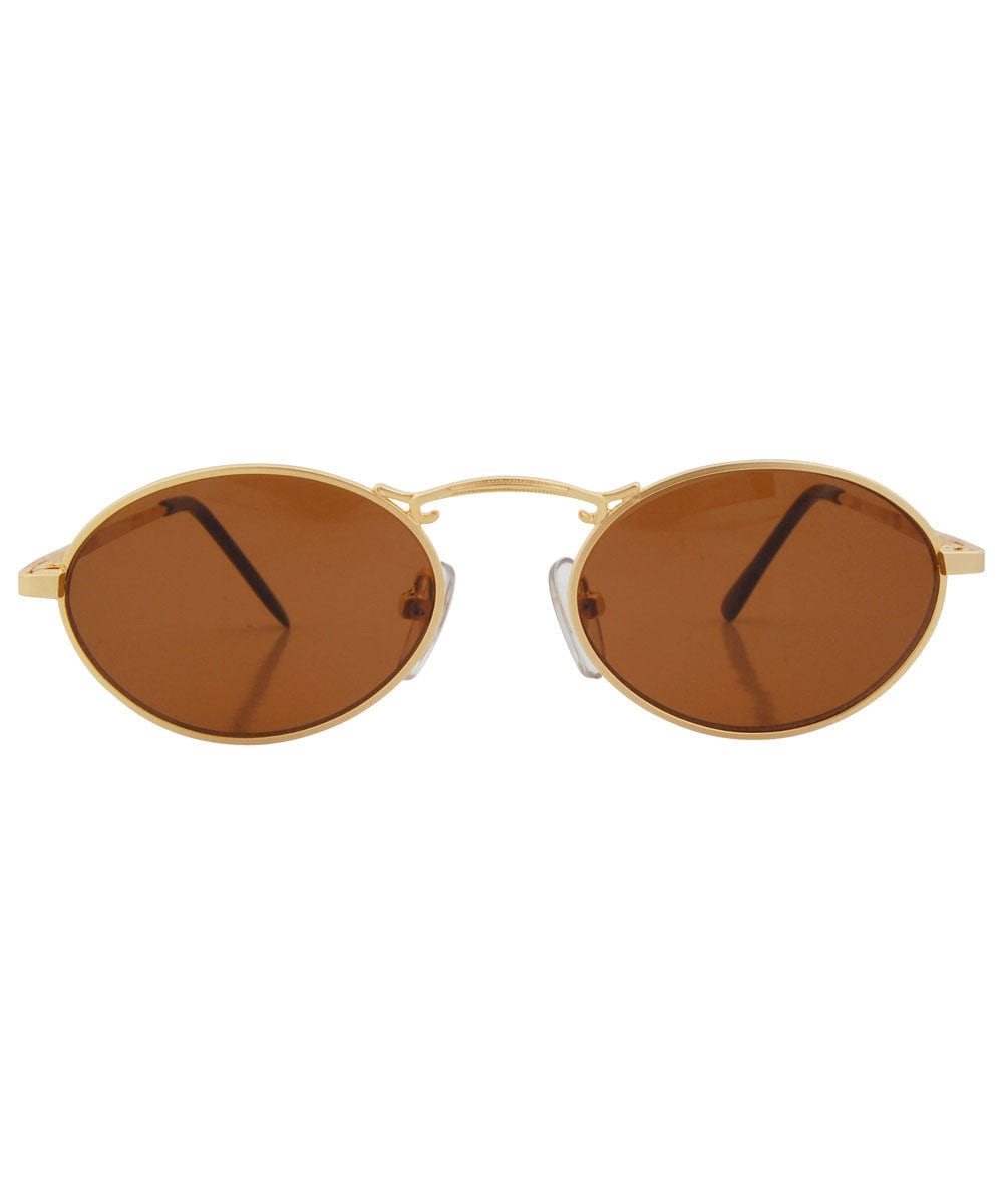 clover gold brown sunglasses