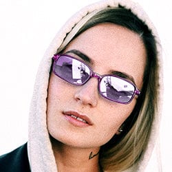coated purple sunglasses