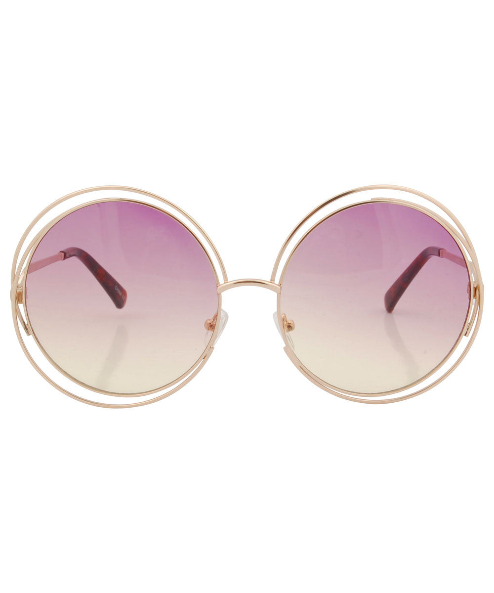 concentric purple yellow sunglasses
