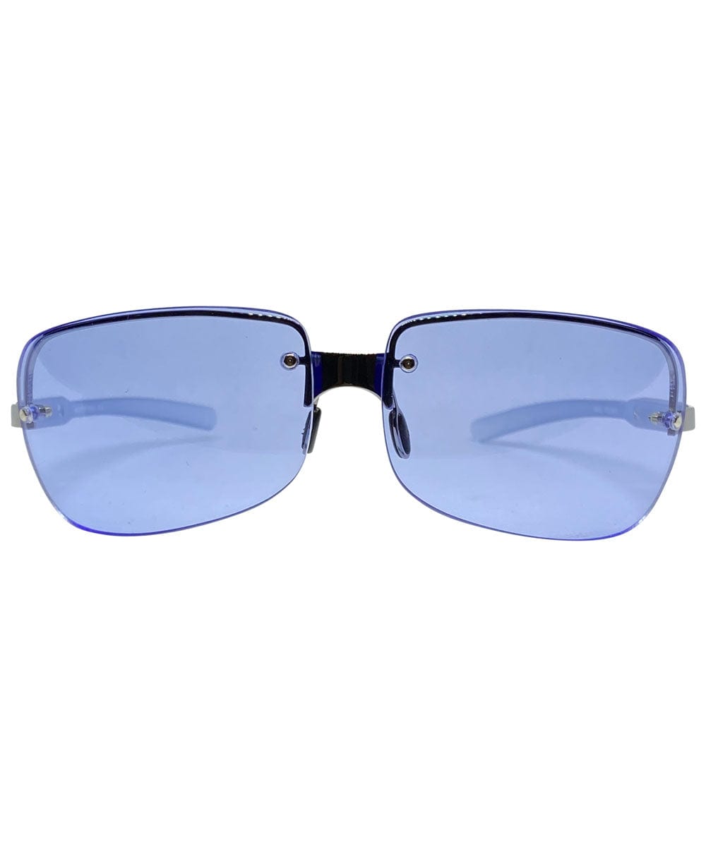 DOSE Blue Y2K Rimless Sunglasses