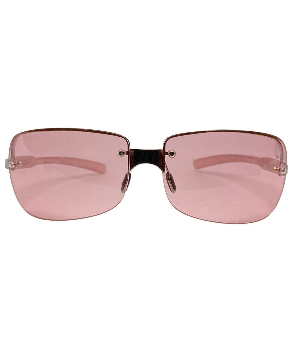 DOSE Pink Y2K Rimless Sunglasses