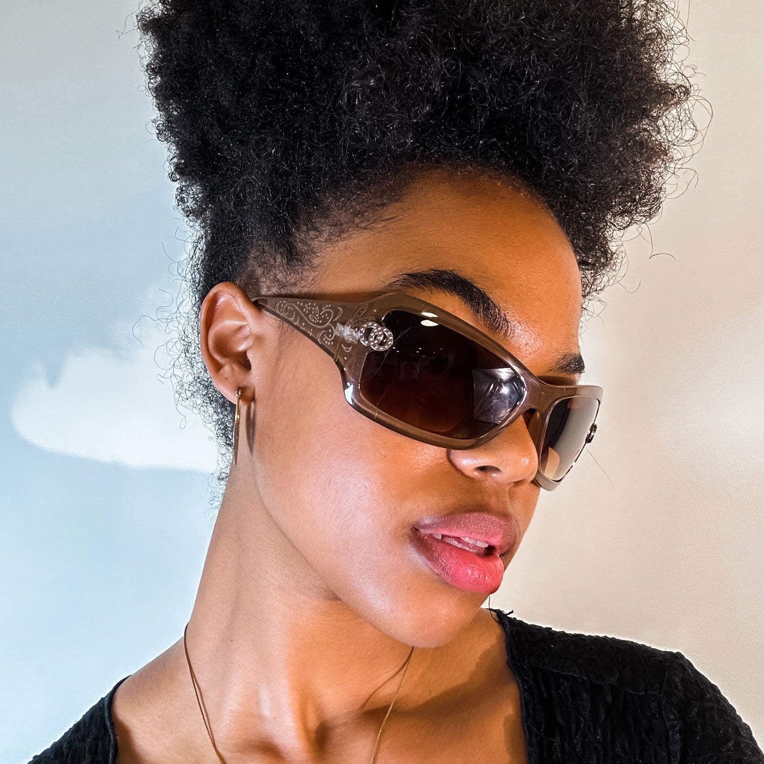 DROP TOP Y2K Round Sunglasses-Giant Vintage Eyewear