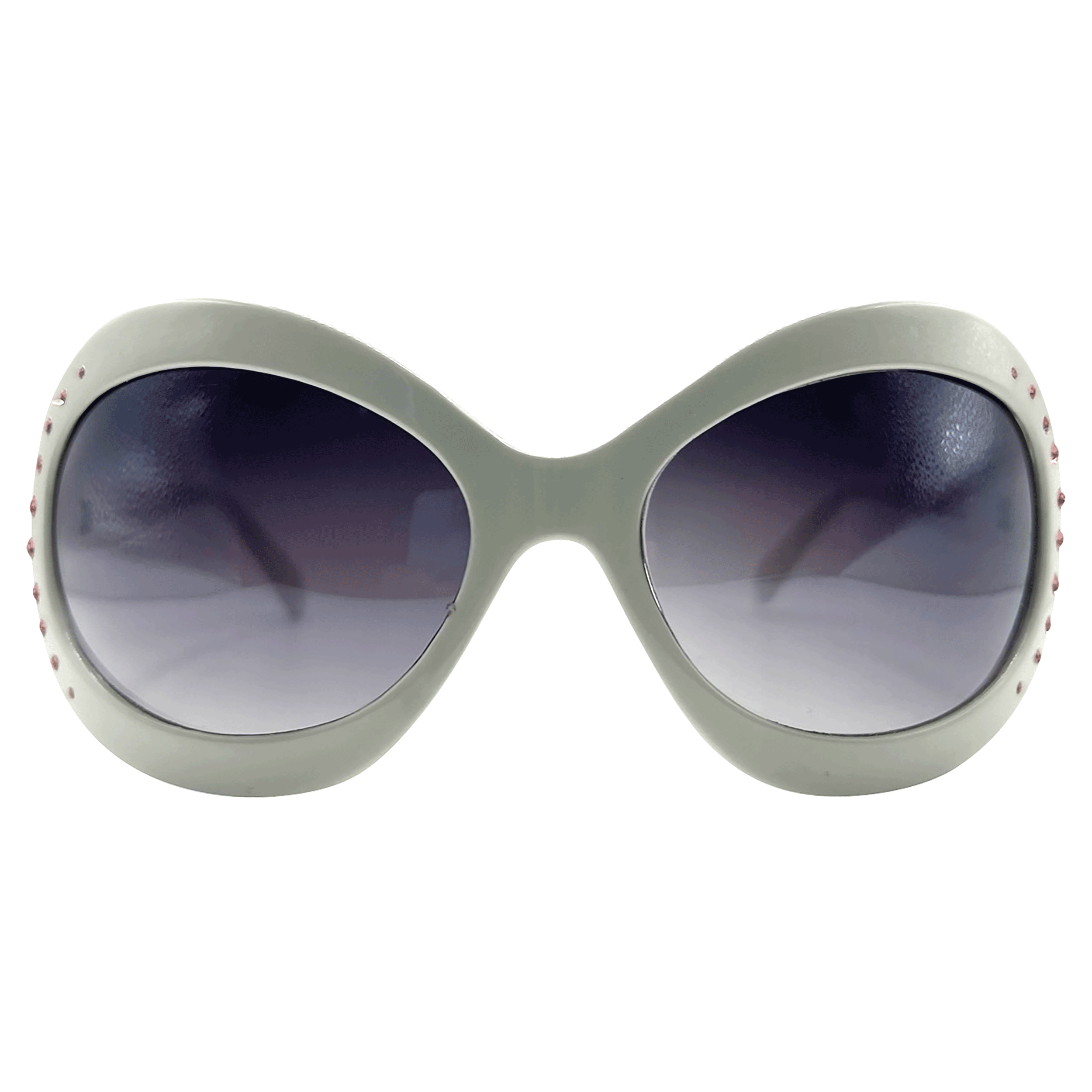 Shop Elton Oversized Vintage Fashion Sunglasses White