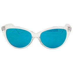 feline crystal teal sunglasses